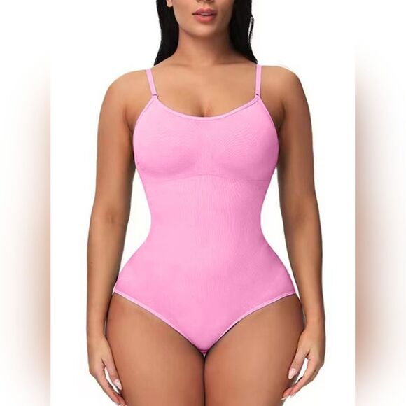 Seamless Scoop Neck Shaping Bodysuit Plus Size White - Picture 2 of 9